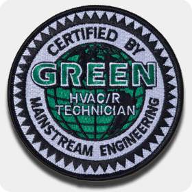 Green HVAC/R Iron-On Patch Single Pack