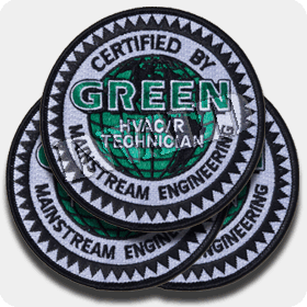 Green HVAC/R Iron-On Patch 3/pk